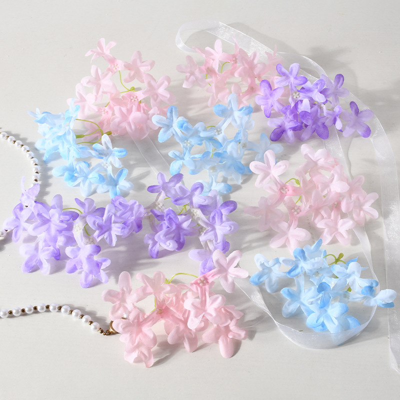 Simulación de flores de clavo de cereza cruz pinzas de cabello guirnaldas joyas diy boda decoración del hogar flores falsas