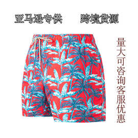 男装短裤夏季透气居家时尚户外印花海边沙滩宽松五分男裤批发定制
