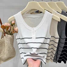 L 39251 U Neck Striped Sleeves Top ���Ʊ�˿����