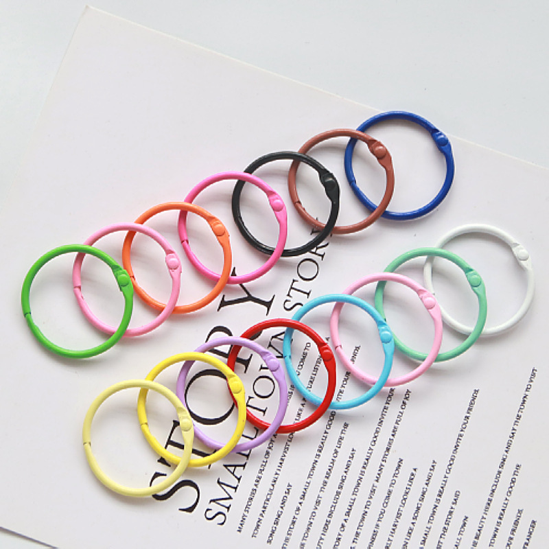 3cm paint activity card ring key chain diy mobile phone chain accessories color open ring candy color o type book ring