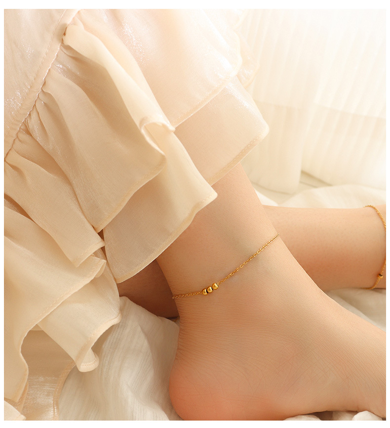 Fashion Geometric Titanium Steel Waterproof Non Tarnish No Inlaid PVD Coated Sterling Silver Polishing Cloth Women'S Anklet display picture 1