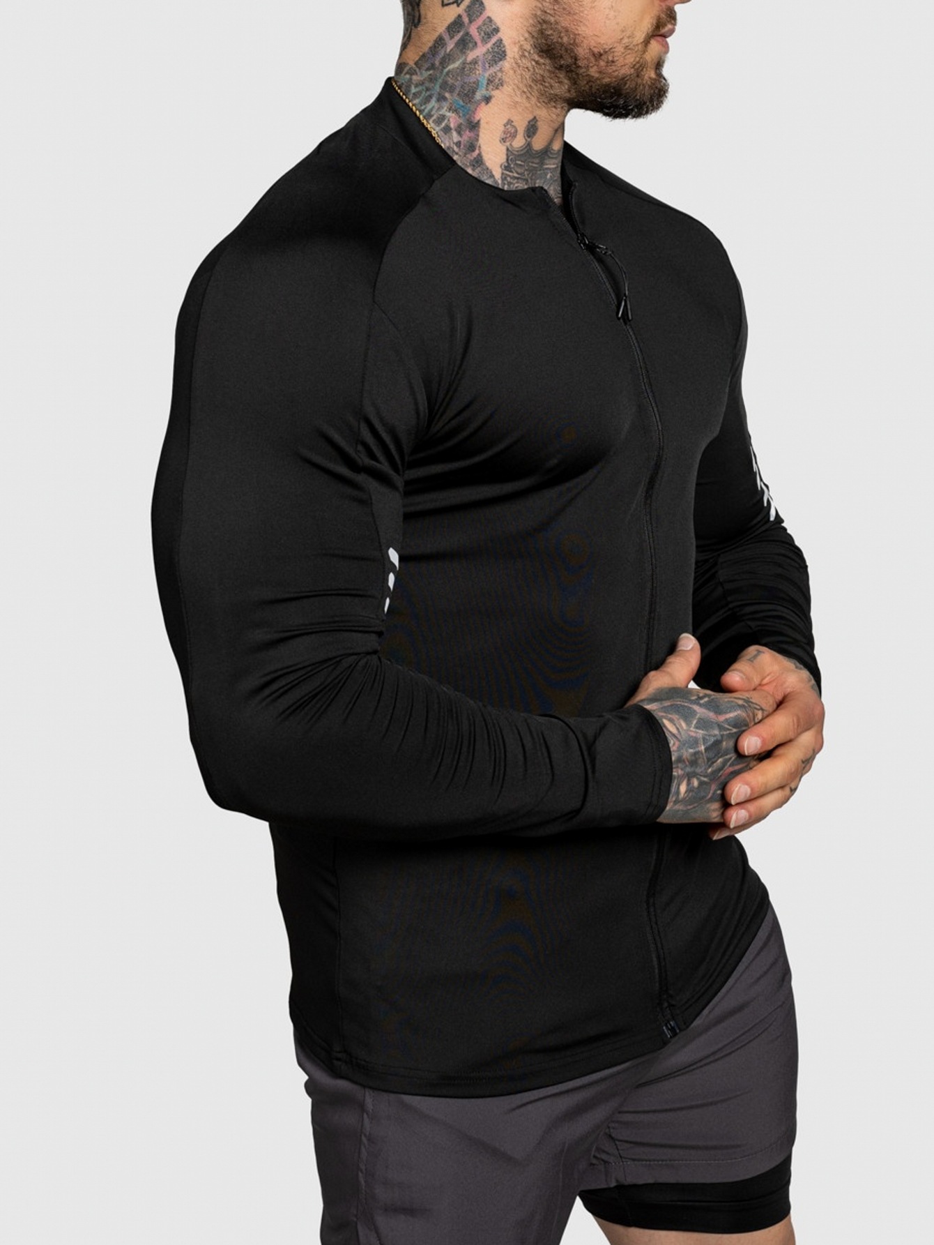 Men's Quick Drying Long Sleeve Cardigan Jacket Slim Fit Stretch Sports Fitness Base Layer Training Running Top Trendy Autumn_viptrois.com