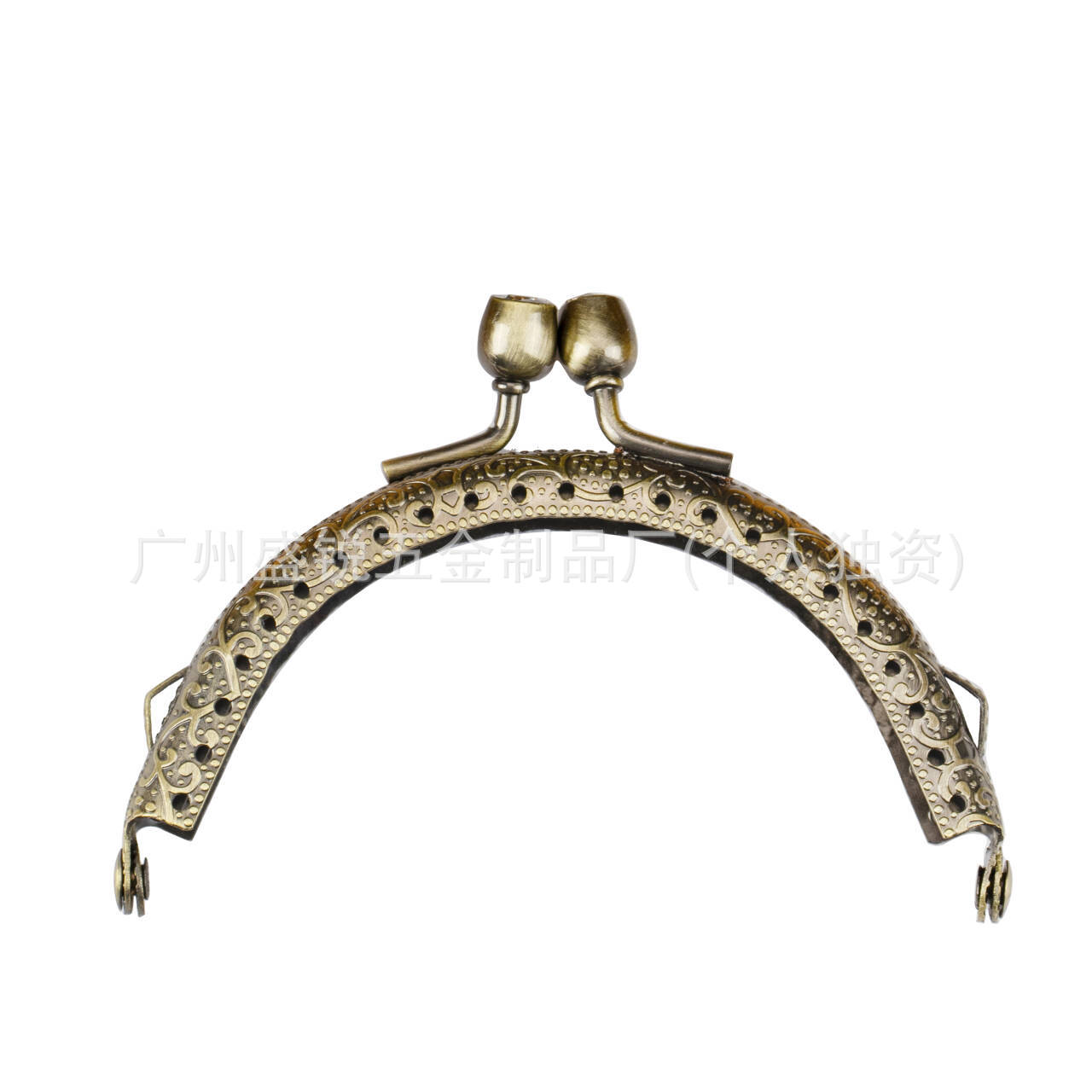8.5cm diamantes en relieve semicircular oro dly accesorios de bolsas de muñeca hechas a mano bronce oro ligero