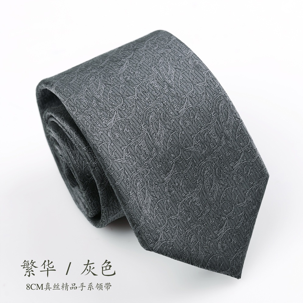 Corbata de seda de alta calidad, ropa formal de hombre, moda casual, estilo coreano, novio profesional, matrimonio, gris retro británico image 9