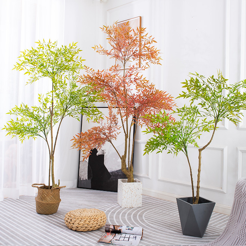 シミュレーション緑植南天竹家庭室内着地装飾偽鉢植え南天竺シミュレーション植物ショーウインドー置物|undefined