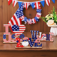 跨境美国独立日国庆节装饰品创意DIY字母木质摆件 桌面装扮摆饰