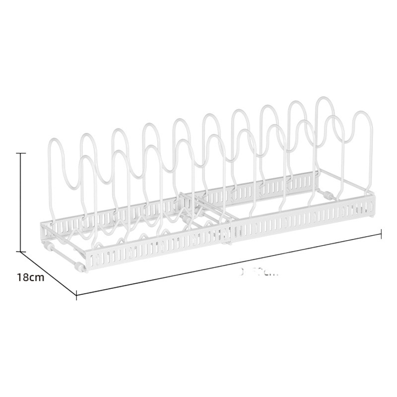 Estante ajustable retráctil para tapas, platos y ollas, organizador multifuncional de cocina