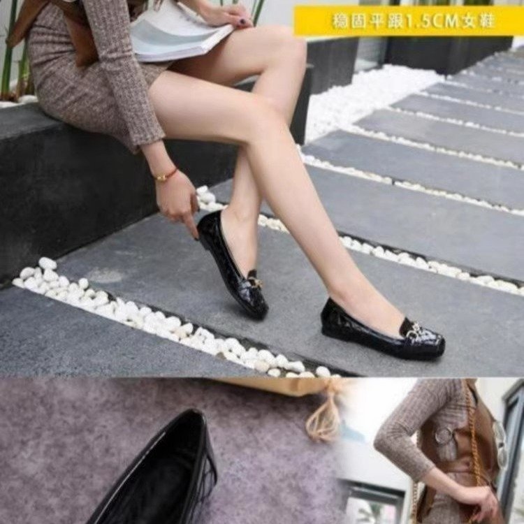 2025 Spring and Summer Shallow Soft Leather Soft Bottom Mother Shoes All-match Women's Leather Shoes Round-toe Casual Breathable Work Shoes