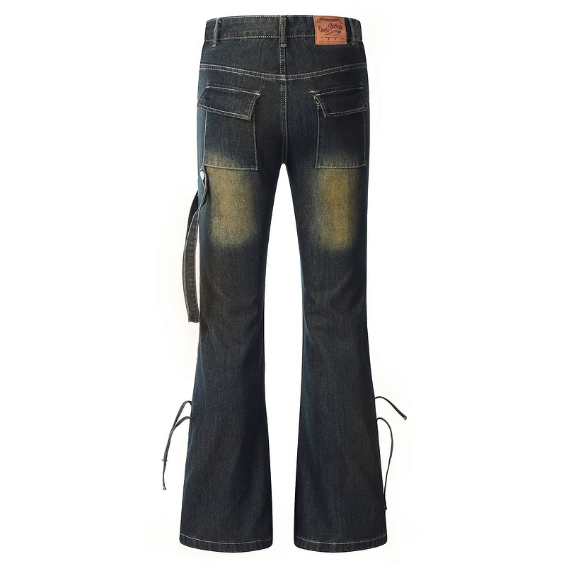 Гenuine retro megaphone, jeans, trousers, American style, mid rise