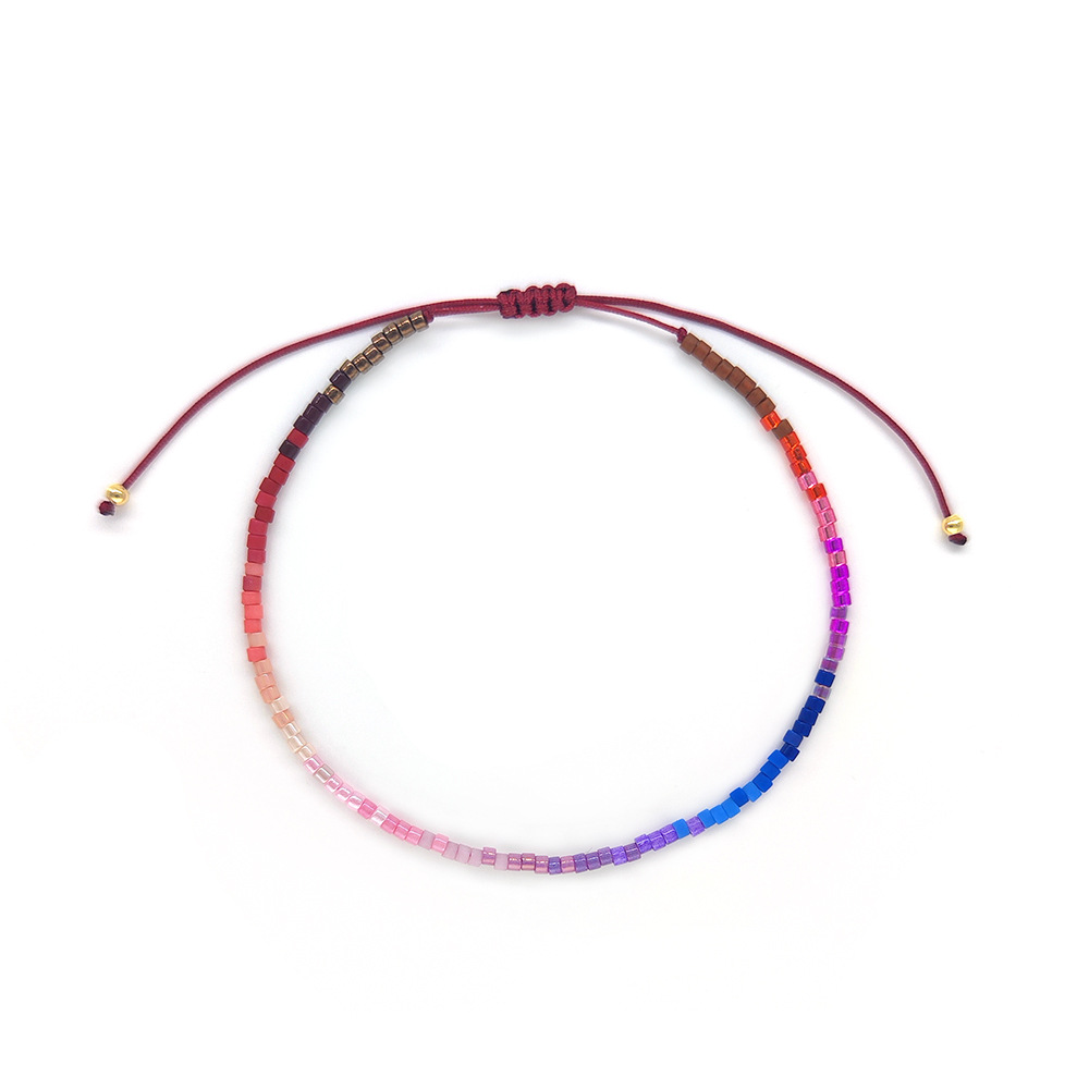 MIiyuki Bead Dopamine Gradient Color Ultra-Fine For Women, Ins Niche Girls' Woven Beaded Bracelet_voghion.com