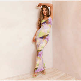 Printed slimming camisole dress 印花显瘦吊带连衣裙