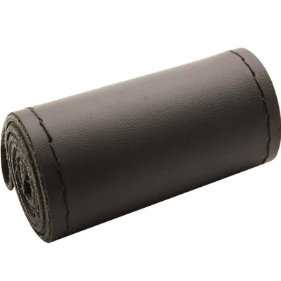 Microfiber Leather, Universal for All Seasons, Steering wheel cover - glossy-black-black-line-38cm