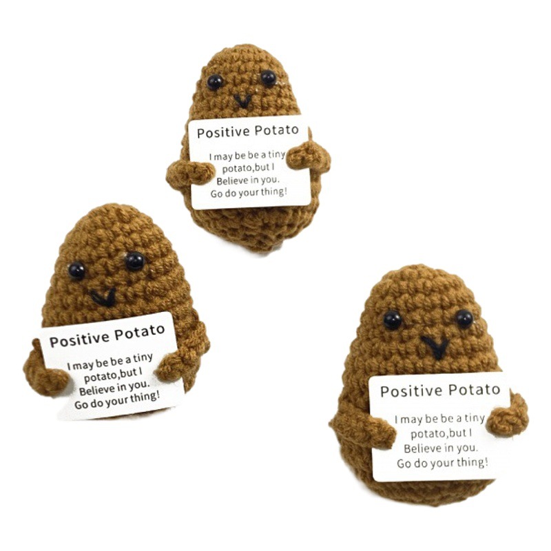 Amazon transfronterizo tejido a mano energía positiva Papa expresión bolsa emoción tarjeta vegetal muñeca coche decoración pequeña