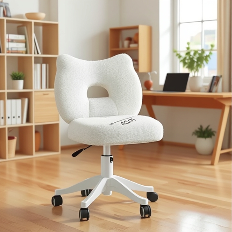 New Luxury Cream-Colored Makeup Chair, Dressing Table Chair, Stool, Modern Minimalist Chair for Girls' Bedroom