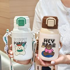 かわいい子供の保温カップカップとカップセットの転倒防止ストロー付きカップとダブルドリンク真空カップのプレゼント卸売り