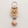 Apricot color (with hole wooden cap) flat [warm heart] little squirrel