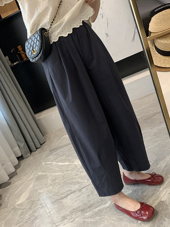 日系气球裤女秋季加厚休闲裤百搭宽松显瘦九分哈伦裤小个子九分裤|undefined
