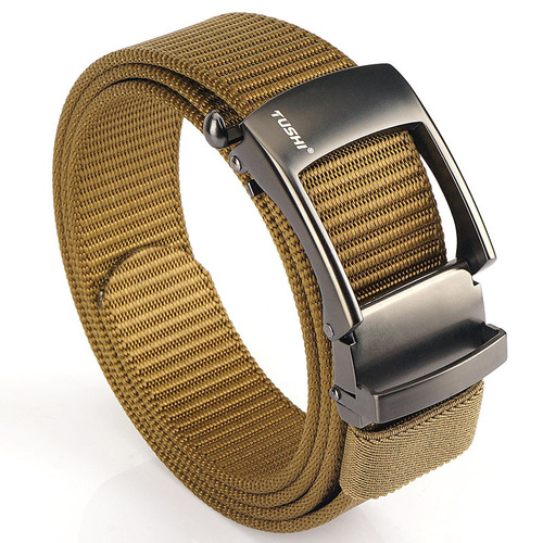 New 3.5 thickened tank pattern woven nylon automatic buckle belt outdoor casual versatile men's trouser belt wholesale