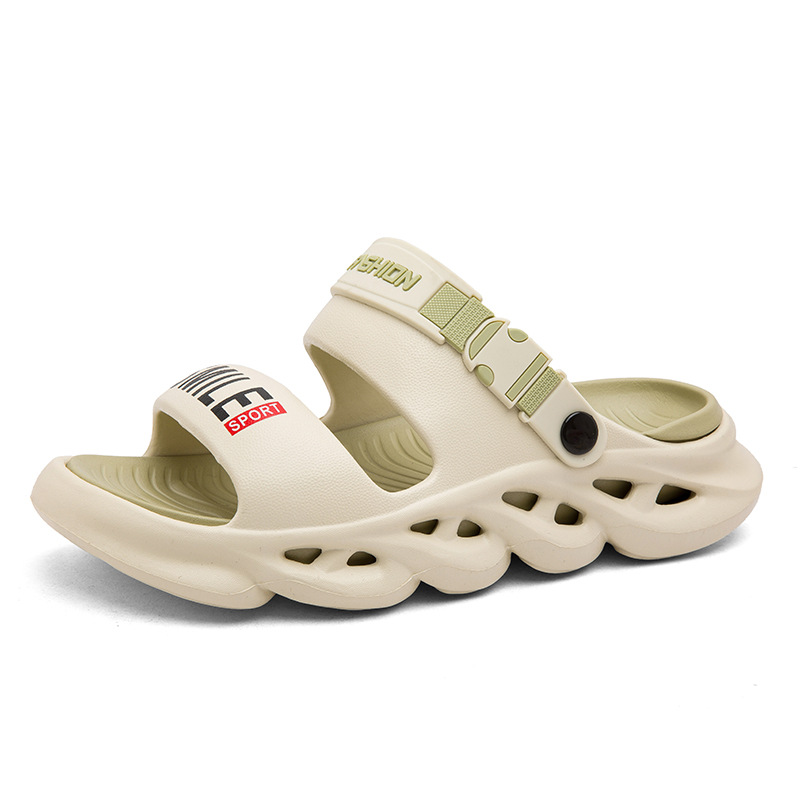 Zapatillas de pelo nuevo estilo de verano para hombres, antideslizante, transpirable, pisando mierda, sandalias deportivas de doble uso para conducir