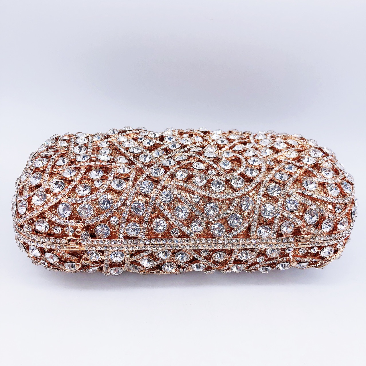 Túi clutch nữ đính đá dạ hội phong cách châu Âu — Màu vàng kim, Màu bạc, Nền vàng kim cương trắng, Cá tính đặt làm