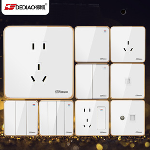 Dediao fashion switch socket factory wholesale household concealed 86 Phnom Penh wall five-hole switch socket panel