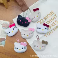 Черная кожа KT Cat плюшевые подвески винно-красный бант котенок брошь diy аксессуары Мультфильм кот кукла брелок