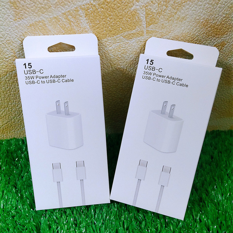 Suitable for Pd35W Apple 2-in-1 Chinese, American, British and European Standard Set Box 15 Braided Double-Ended Typec Data Cable Box