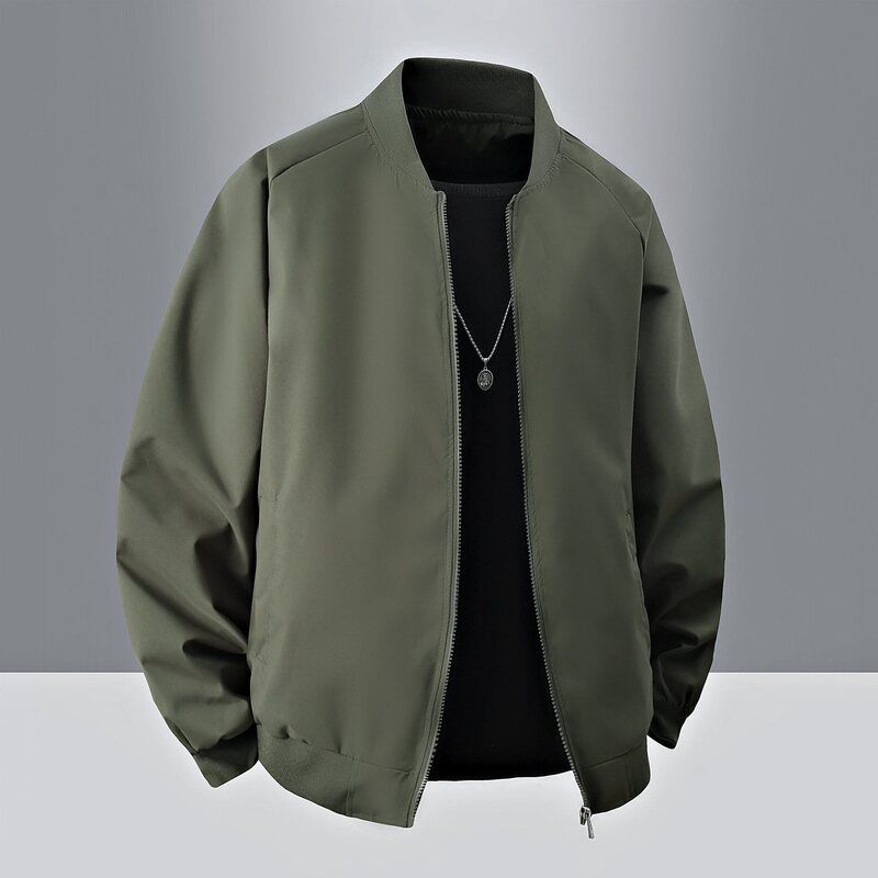 New Jacket American Retro Jacket Men's Solid Color Baseball Jacket Pilot Jacket Men's Coat Men's Top Men's