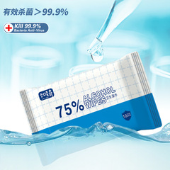 酒精濕巾批發10片裝消毒濕紙巾學校機場免洗殺菌75%ALCOHOL WIPES