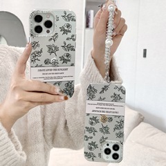 小香風電鍍花適用華為Mate50/P60帶手鍊iphonexs/14plus手機殼11