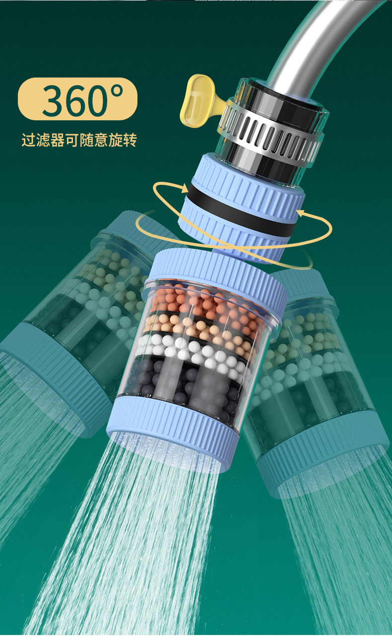 360° universal interface, detachable and washable faucet filter, household tap water splash-proof shower head, universal water purifier undefined