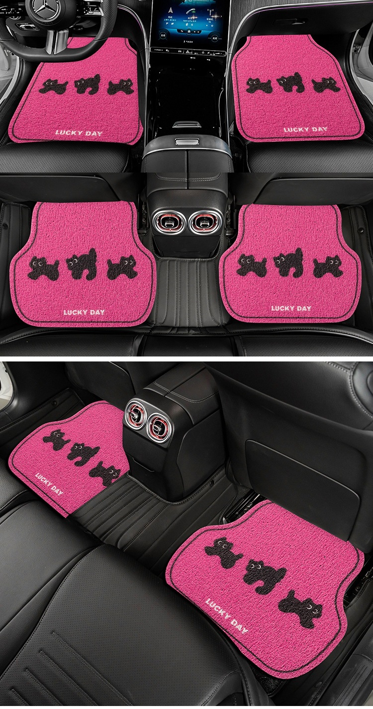 Car floor mats for girls, cute car mats, anti-dirt floor mats, universal single-piece driver's side car floor mats