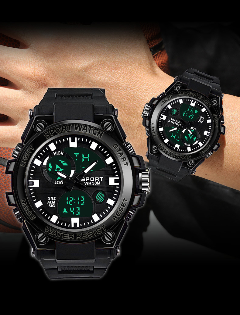 Men's Sports Watch Waterproof Electronic Multi-functional Led_voghion.com