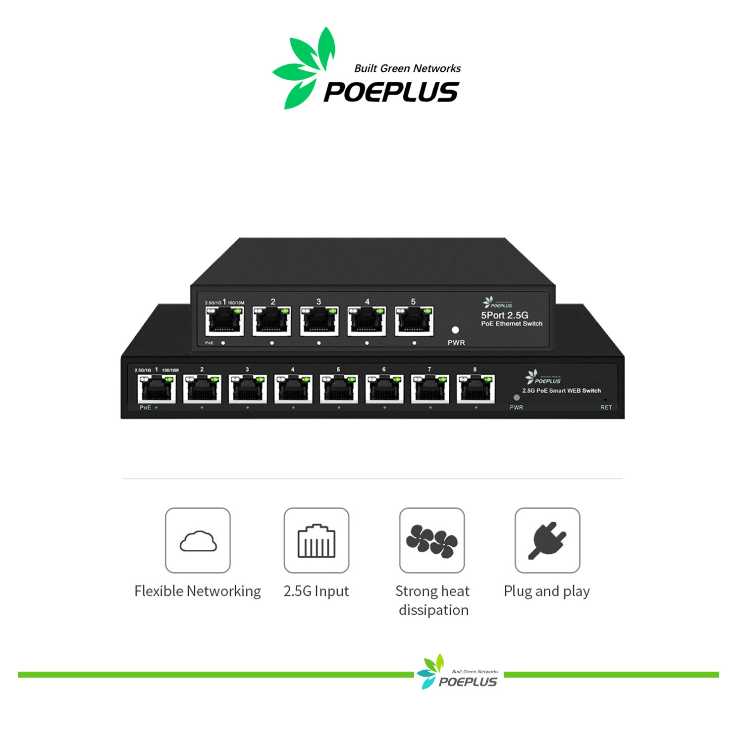 5/8-портовый сетевой коммутатор освещения 2,5G 5/8-портовый управляемый коммутатор PoE lite 2,5G