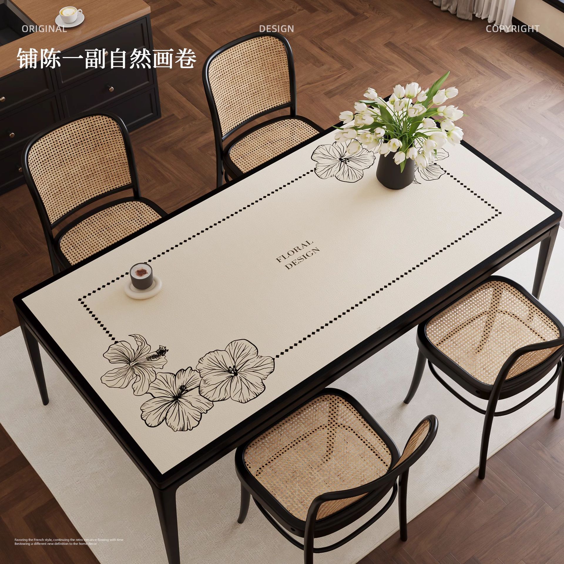 Francés retro lujoso lujoso 2025 nuevo cojín de mesa impermeable a prueba de aceite sin lavado a prueba de quemaduras de cuero toallas de mesa de estilo medieval