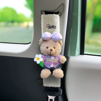 Seat Belt Shoulder Cover: Seat belt shoulder pad - 18-types-of-lambswool-doll-shoulder-straps
