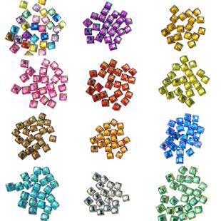 Acrylic grid turtle face square acrylic drill AB color diy accessories mobile phone beauty material flat drill