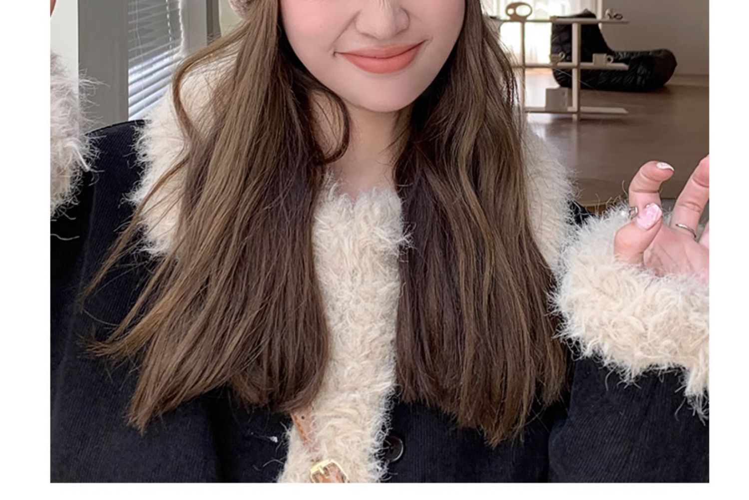 Herbst/Winter für Damen: Niedliche, vielseitige Strickmütze mit Katzenohren aus Plüsch – ideal für draußen und kältebeständig._voghion.com