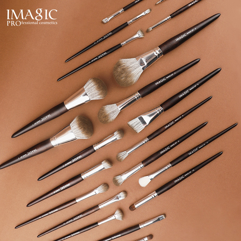 Imagic 21 Makeup Brush Set Portable Soft-Bristled Blush Brush Eye Shadow Brush Full Set with Leather Bag Beauty Tools 3