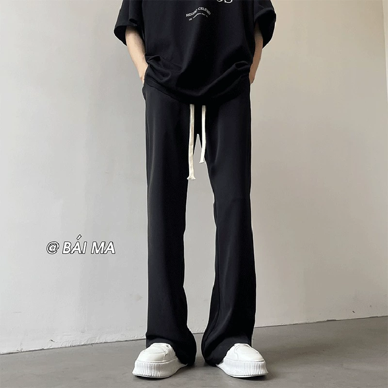 Черные брюки Wei La повседневные мужские модные корейские премиум-класса cleanfit брюки свободные прямые брюки