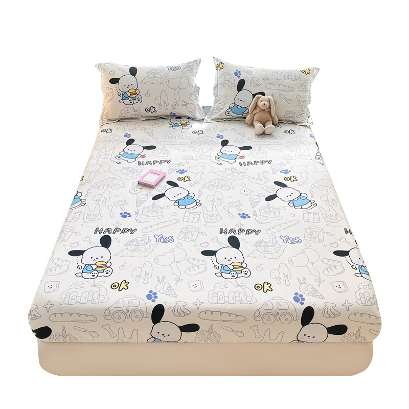 Sombrilla de cama de algodón pieza individual 100 algodón dormitorio de estudiantes colchón individual funda protectora funda de cama funda de almohada juego de tres piezas 2