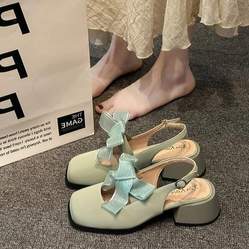 Sandals, footwear, summer high suitable with a skirt, shoes, french style, 2025 years