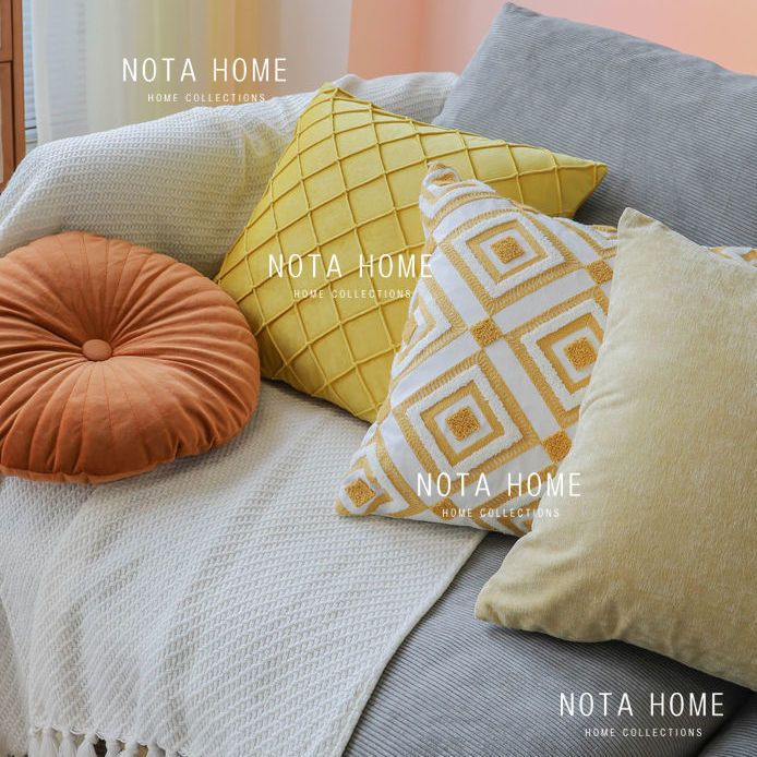 Yellow Gilded Pillowcase Luxurious High-End Sofa Living Room Sofa Cushion Waist Pillow Velvet Yellow Backrest Cushion