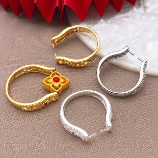 �߱�ɫ18k�~�����f�ܽ��п���΢��ʯdiy�ֹ��_�ڽ�ָ������