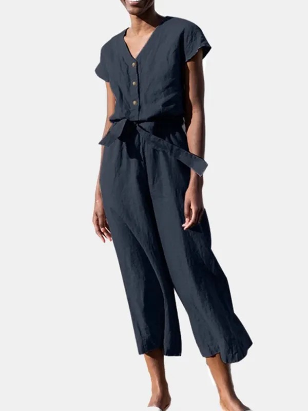 Women's Daily Casual Solid Color Ankle-length Jumpsuits display picture 3