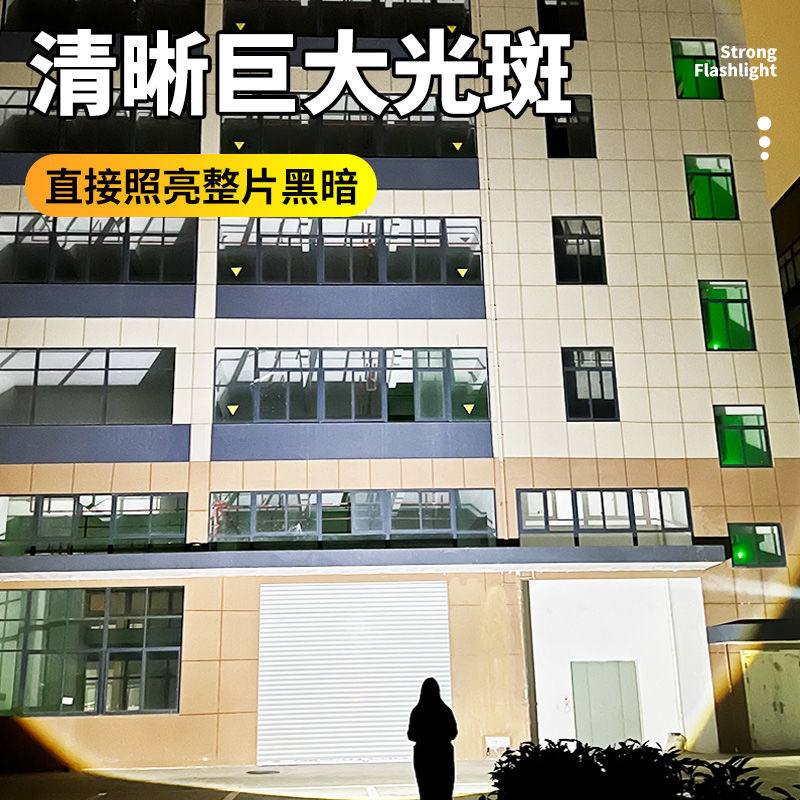 クロスボーダーハイパワー強光懐中電灯白レーザー超亮遠射充電可能ledサーチライトズーム照明|undefined