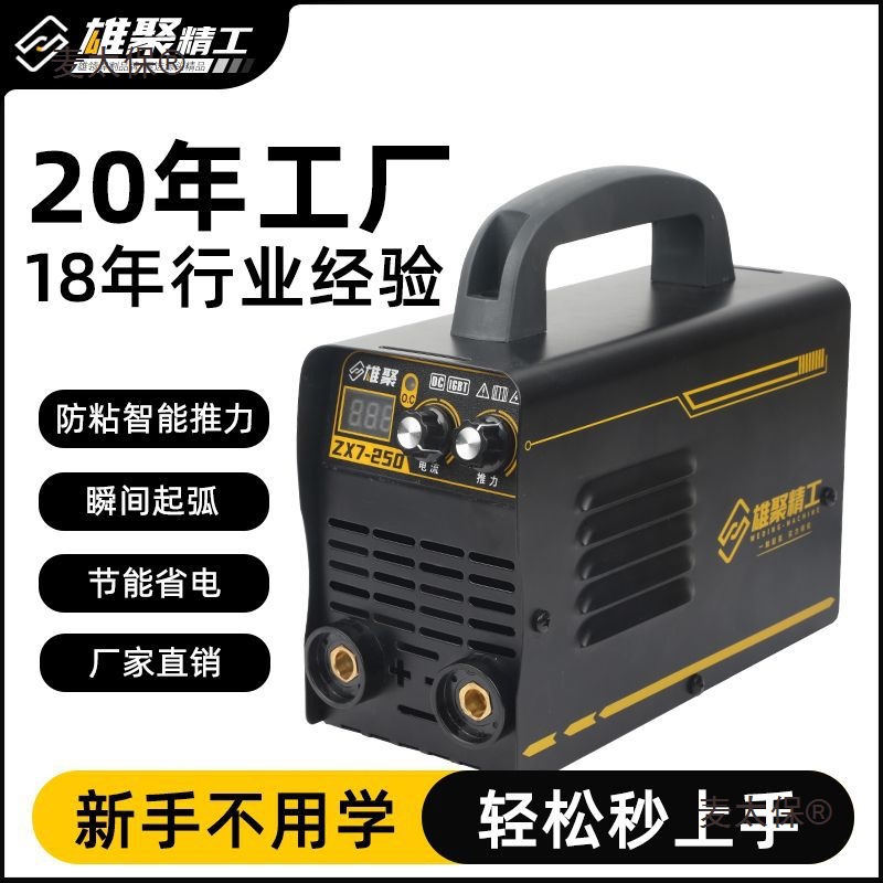 雄聚电焊机家用220v纯铜250超小型迷你大功率直流便携全铜3麦太保