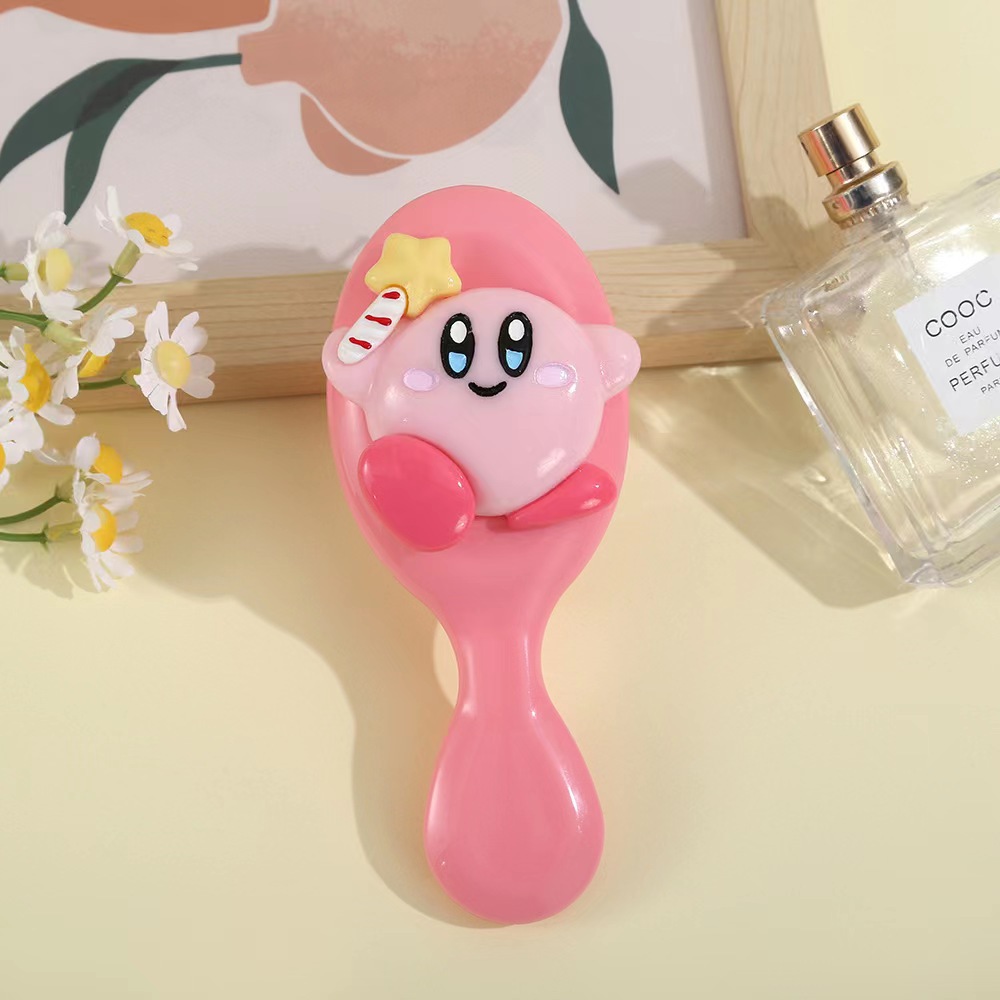 星之卡比氣囊梳摺疊鏡梳可愛少女梳家用隨身便攜按摩氣墊兒童頭梳