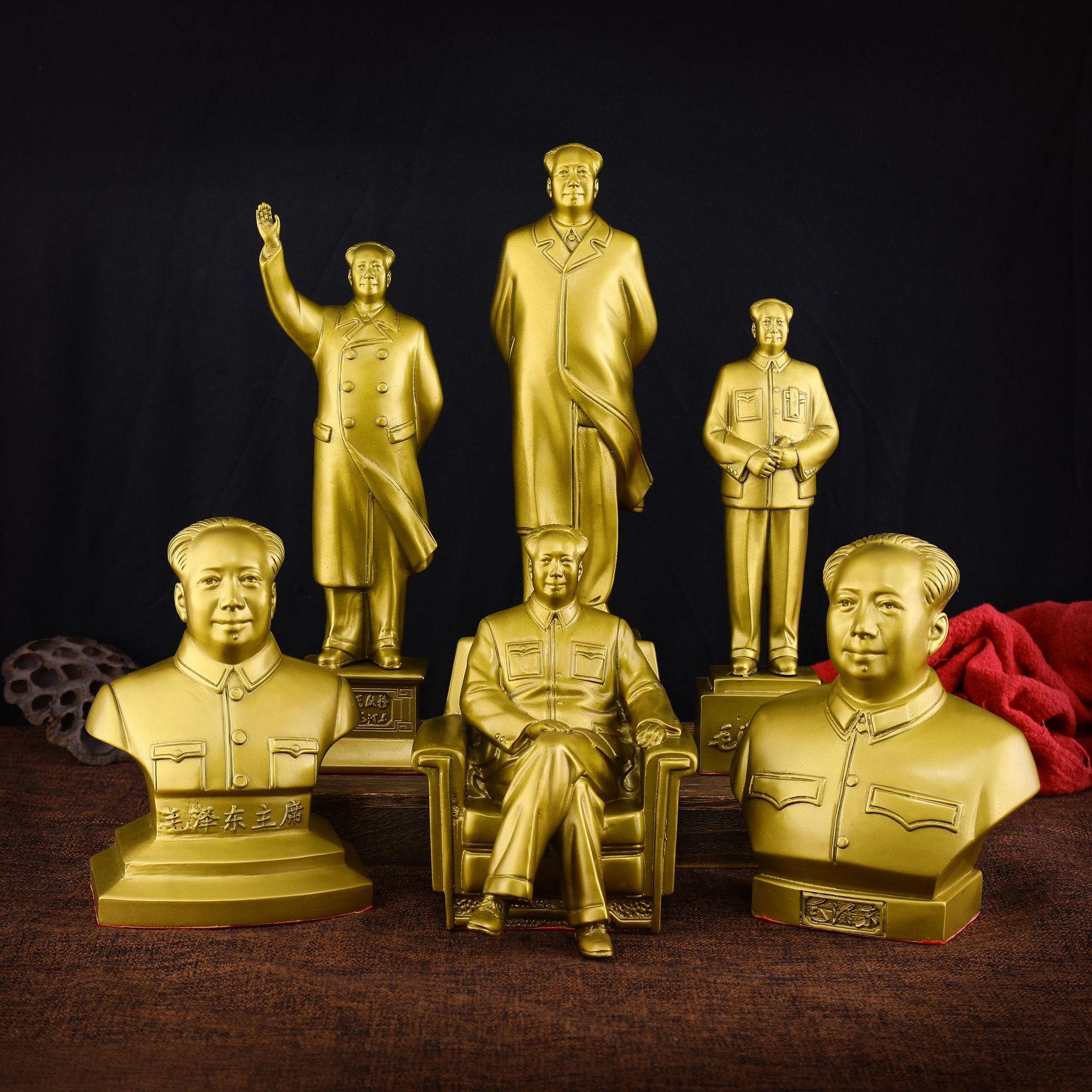办公桌摆件黄铜伟人铜像黄铜工艺品摆件毛主席铜像桌面伟人铜雕工