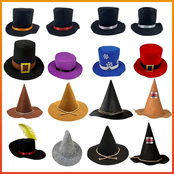 Halloween Thick Felt Folding Hat Christmas Holiday Topper Party Decoration Felt Topper COS Dress Up Hat